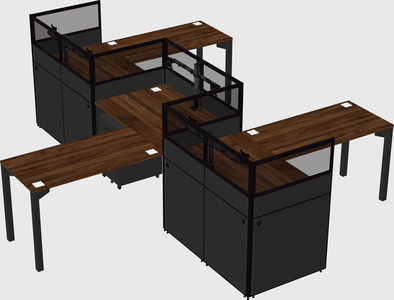 L-shape cubicles