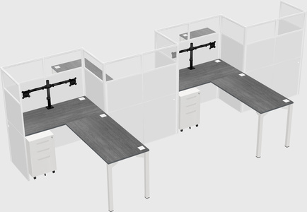 L-shape cubicles