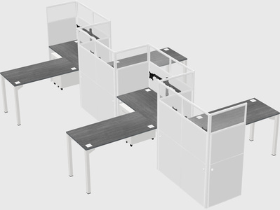 L-shape cubicles