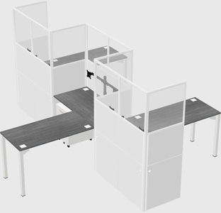 L-shape cubicles