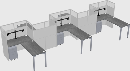 L-shape cubicles