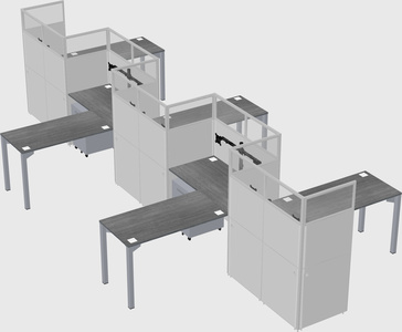L-shape cubicles