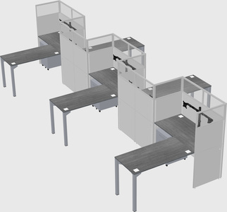 L-shape cubicles
