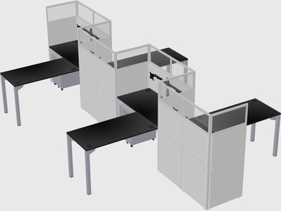 L-shape cubicles