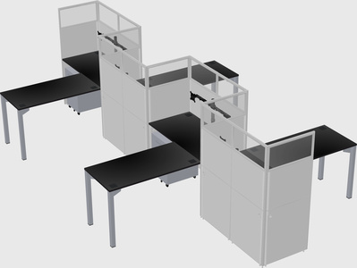 L-shape cubicles