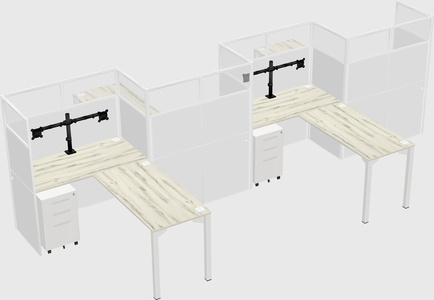 L-shape cubicles