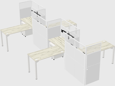 L-shape cubicles