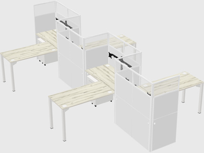 L-shape cubicles
