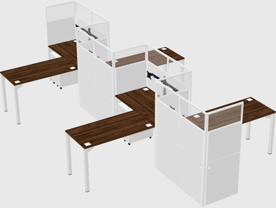 L-shape cubicles