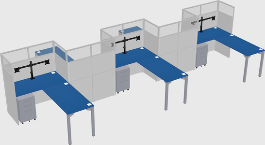 L-shape cubicles