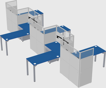 L-shape cubicles