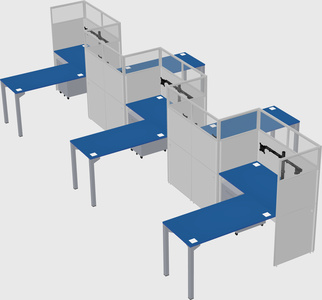 L-shape cubicles