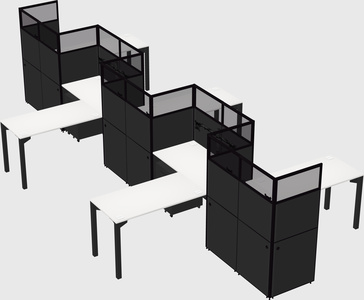L-shape cubicles