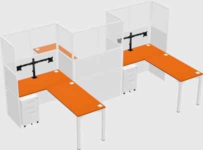 L-shape cubicles