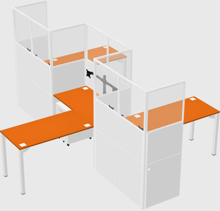 L-shape cubicles