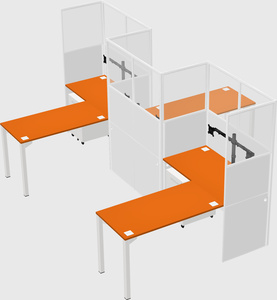 L-shape cubicles