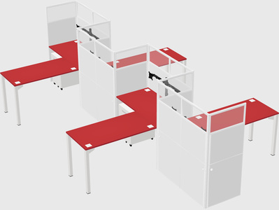 L-shape cubicles