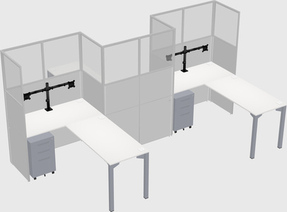 L-shape cubicles