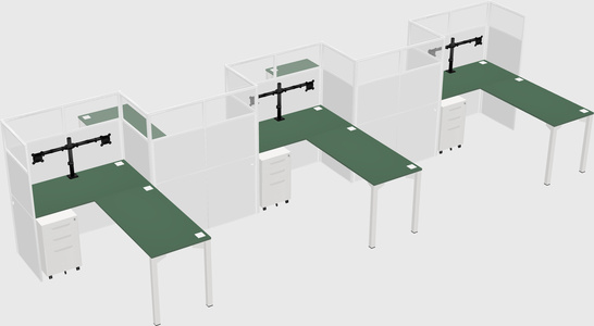 L-shape cubicles