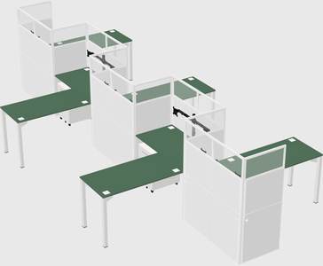 L-shape cubicles