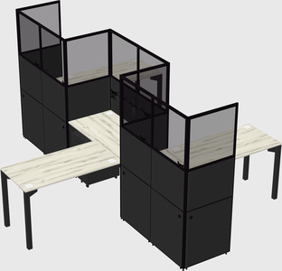 L-shape cubicles
