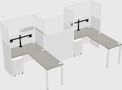 L-shape cubicles