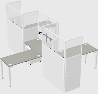 L-shape cubicles