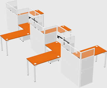 L-shape cubicles