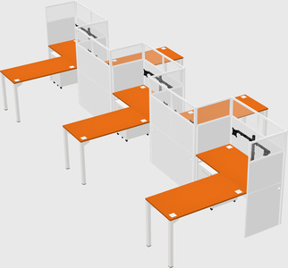 L-shape cubicles