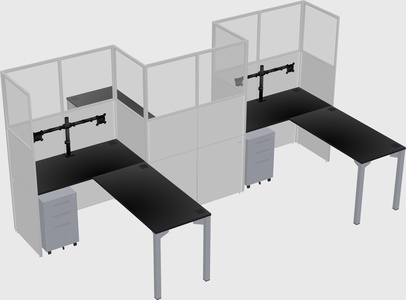 L-shape cubicles