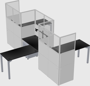 L-shape cubicles