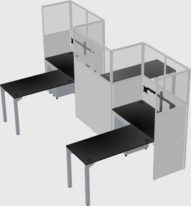 L-shape cubicles