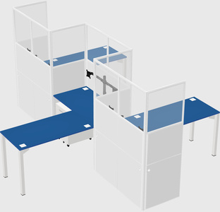 L-shape cubicles