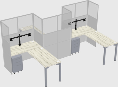 L-shape cubicles