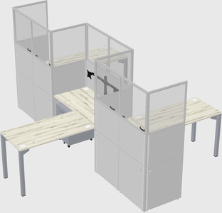 L-shape cubicles