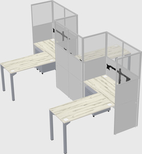 L-shape cubicles