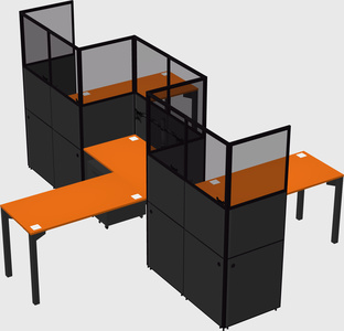 L-shape cubicles