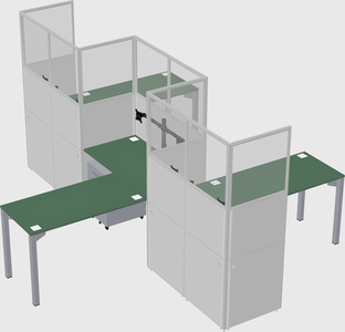 L-shape cubicles