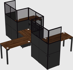 L-shape cubicles