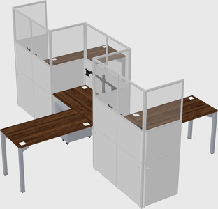 L-shape cubicles