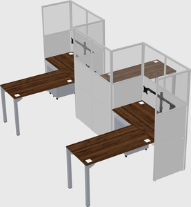 L-shape cubicles
