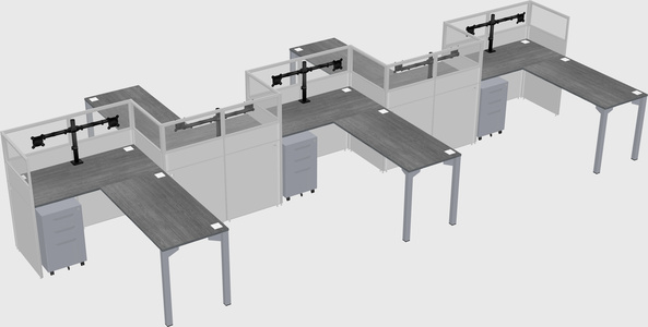 L-shape cubicles