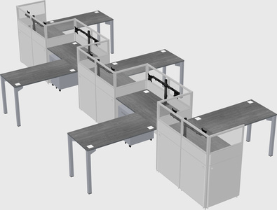 L-shape cubicles