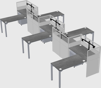 L-shape cubicles