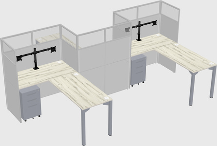 L-shape cubicles