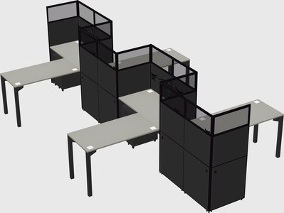 L-shape cubicles