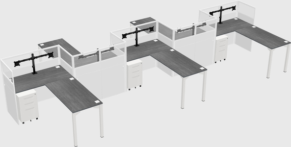 L-shape cubicles