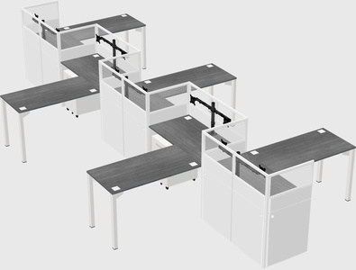 L-shape cubicles