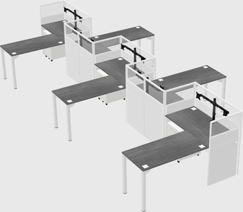 L-shape cubicles