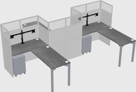 L-shape cubicles